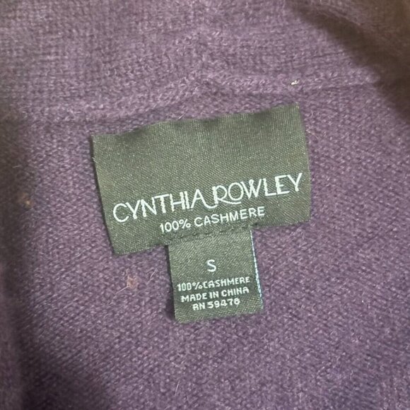 Cynthia Rowley Womens Sz S Cardigan 100% Cashmere Purple Sweater - See Flaws - Picture 3 of 6